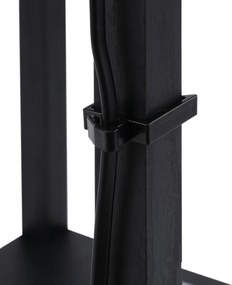 HOMCOM Lampa Stojąca z Półkami Oświetlenie Wewnętrzne E27 Drewno Czarne 26x26x160cm | Aosom PL