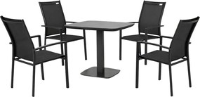 Doppler Picaso Expert antracyt - ogrodowy/gastro zestaw aluminiowy 4+1