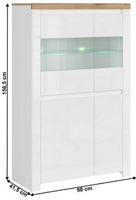 Szafka VILGO 2D2W, błyszczący biały