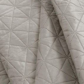 Szarobeżowa aksamitna narzuta pikowana 240x260 cm Laila – Restilo