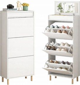 Szafka na buty biała schowek z lustrem loft stojący regał przedpokój 55cm