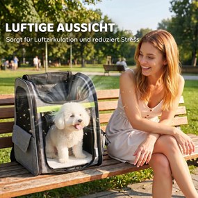 PawHut Rozsuwana torba transportowa dla psa z 5 kieszeniami i odblaskowym paskiem dla psów do 10 kg 33,5x28x42cm jasnoszary | Aosom PL