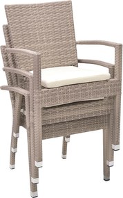 Zestaw rattanowy ogrodowy GINA 1+4 (szaro-beżowy)