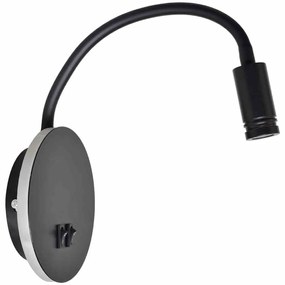 Lampka nocna, czarna BASE 8W+2W BLACK na kole