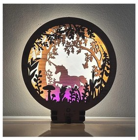 Li-Go 23568/DUB2 - Ściemniana dekoracja stołowa LED/12W/230V 20x22 cm dąb