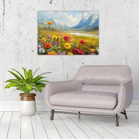 Obraz na szkle - Malowany krajobraz (70x50 cm)