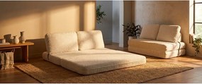 Biała rozkładana sofa z materiału bouclé 150 cm Faster – Mauro Ferretti