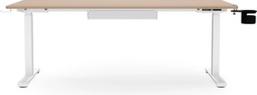 Biurko elektryczne z regulacją wysokości ergonomiczne białe/dąb sonoma,1600x800 mm: ARIA