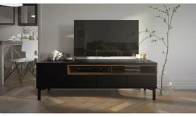 Czarna szafka pod TV 156x48x48 cm Roomers – Tvilum