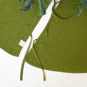 Zielony okrągły dywan pod choinkę ø 125 cm – Linen Tales