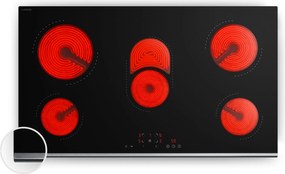 Klarstein VeroSteel 90cm Płyta szklano-ceramiczna 5 Strefy gotowania Czarny
