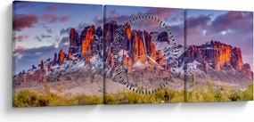 Obraz - Góry w Arizonie (z zegarem) (90x30 cm)