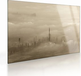 Obraz na szkle miasta w chmurach (70x50 cm)