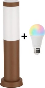 Brilagi - LED RGBW Lampa zewnętrzna 1xE27/15W/230V 40 cm IP44 brązowa