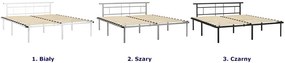 Czarne metalowe łóżko małżeńskie 160x200 cm - Nikel