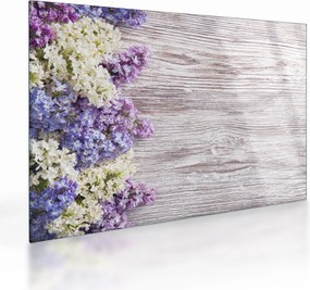 Obraz na szkle bzu na drewnie (70x50 cm)