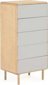 Szaro-naturalna komoda w dekorze jesionu 60x117x42 cm Anielle – Kave Home