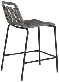 Szary hoker ze stalową konstrukcją Kave Home Glenville, wys. 62 cm