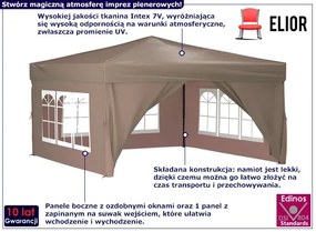 Namiot ogrodowy z oknami taupe - Sanmi