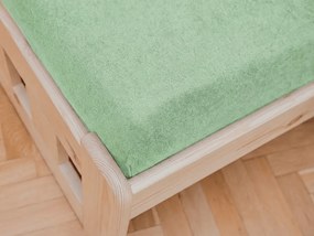 PrzytulneMieszkanie.pl Prześcieradło frotte do łóżeczka zielone 70x140 cm