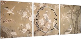 Obraz - Japoński krajobraz z kreskówki (z zegarem) (90x30 cm)
