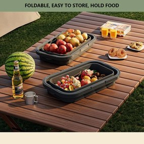 Składany kosz piknikowy TRIGO 3w1, szary