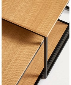Okrągłe stoliki z blatem w dekorze dębu zestaw 2 szt. 50x100 cm Yoana – Kave Home