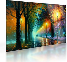 Obraz na szkle - Nocny spacer (70x50 cm)