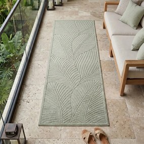 Dywan uniwersalny Nova 3D Motyw Roślinny oliwkowy 80 cm x 250 cm