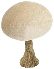 Dekoracja Velvet Mushroom 10 cm beige