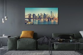 Fotoobraz na płótnie Rzeczna Panorama z Mostem