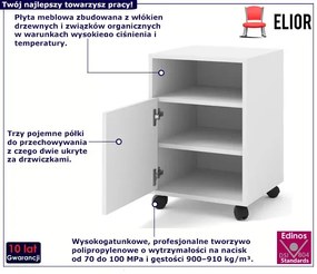Biały kontenerek pod biurko na kółkach - Hero