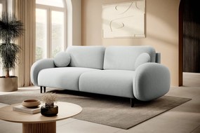Masseno Sofa AGIO z funkcją spania i pojemnikiem na pościel, Rozkładana sofa - Jasnoszary, CASTEL 80