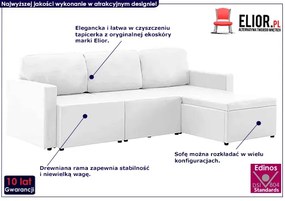 Rozkładana kanapa modułowa biała - Odi 4Q