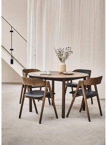 Okrągły rozkładany stół z dodatkowym blatem z litego drewna dębowego ø 120 cm Noor – Hammel Furniture