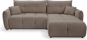 Masseno Narożnik MODA z funkcją spania i pojemnikiem na pościel Narozniki L, Rozkładana sofa - Brązowy, NORDIC MOKA