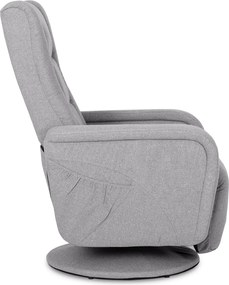 Fotel Rozkładany Obrotowy Masujący z Podnóżkiem SPIKE 2 Szary Nowoczesny