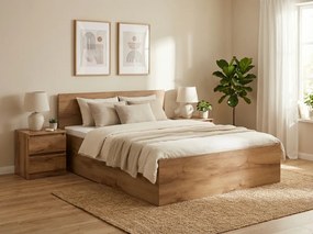 Łóżko SOFIA 160 x 200 cm, dąb artisan Stelaż: Ze stelażem listwowym rolowanym elastycznym, Materac: Materac Coco Maxi 20 cm