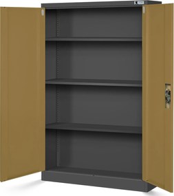 Szafa biurowa Eco Design Kevin 90x40x140 cm antracyt/orzech