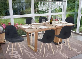 Krzesło do jadalni MCW-A60 I (zestaw 6 sztuk),  tkanina/tekstylia ciemnoszary