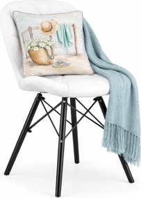 Białe tapicerowane krzesło kuchenne A4-E84