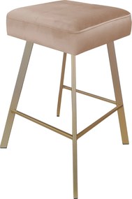 Hoker MAX krzesło barowe tkanina Welur podstawa metalowa : Kolor nogi - Złota profil, Kolor tkaniny - VELVET - MG06, Typ siedziska - Siedzisko stałe