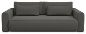 Ciemnoszara aksamitna rozkładana/ze schowkiem sofa 238 cm Kapua – Makamii