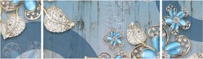 Obraz - Niebieskie kwiaty (170x50 cm)