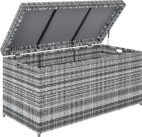 Outsunny Skrzynia z Rattanu 380L odporna na UV z pokrywą i przestrzenią UV-odporny 130 x 61 x 65 cm Ciemnoszary