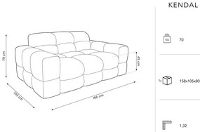 Ciemnoniebieska aksamitna sofa 156 cm Kendal – Micadoni Home