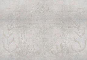 Fototapeta - Beton z kwiatami (196x136 cm)