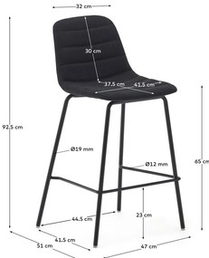 Czarne hokery zestaw 2 szt. 92,5 cm Zunilda – Kave Home