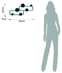 Czarny wieszak ścienny Anya – Tomasucci