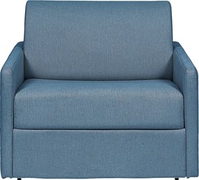 Fotel rozkładany typu express z niebieską tapicerką - Materac 14 cm - CALIFE